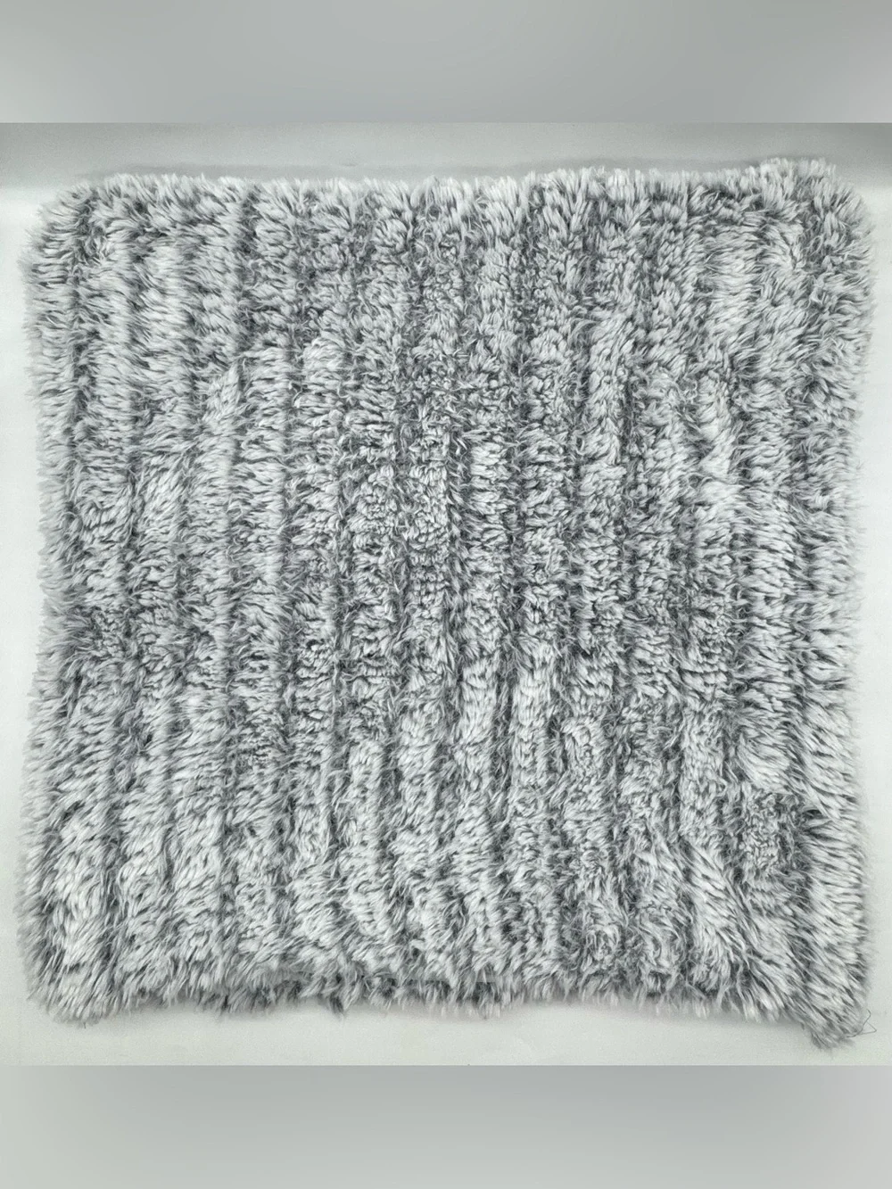 Pottery Barn Faux Fur Ruched Pillow Cover in Frost Gray